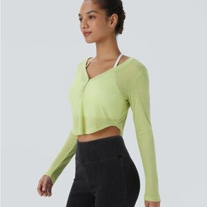 HALARA Light Green Long Sleeve Crop Top